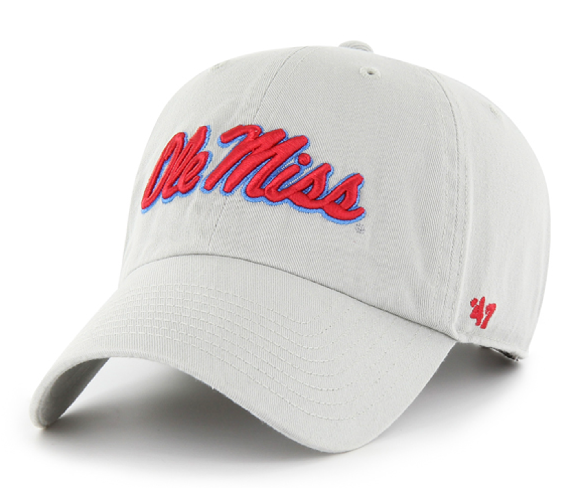 image of: Ole Miss Script Clean Up Adjustable Hat Light Gray