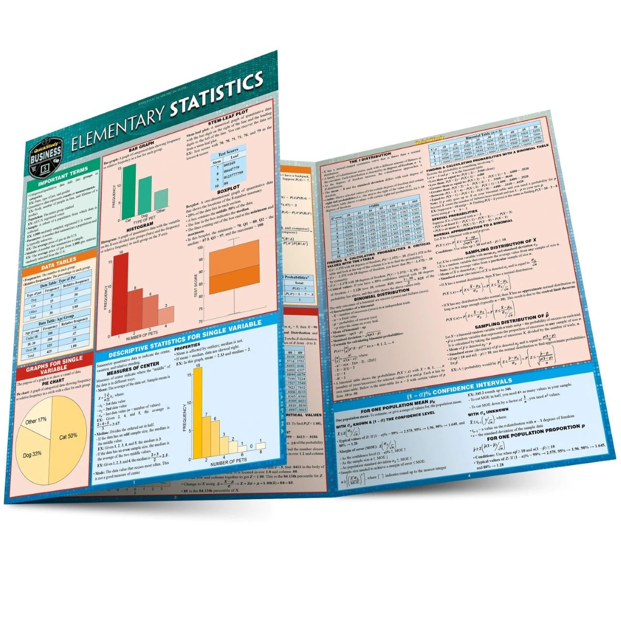 Cover image for ELEMENTARY STATISTICS LAMINATED STUDY GUIDE