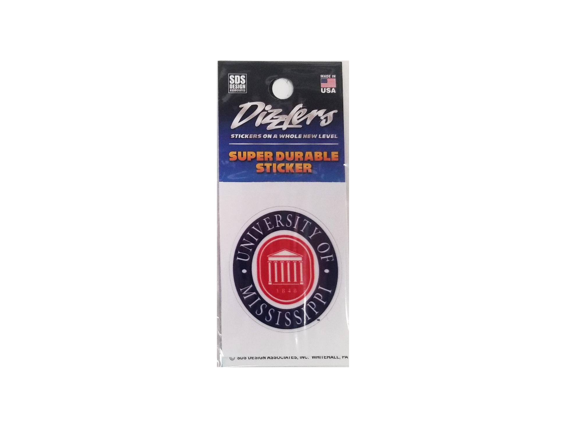 image of: University of Mississippi Lyceum Seal Dizzler Sticker 2in