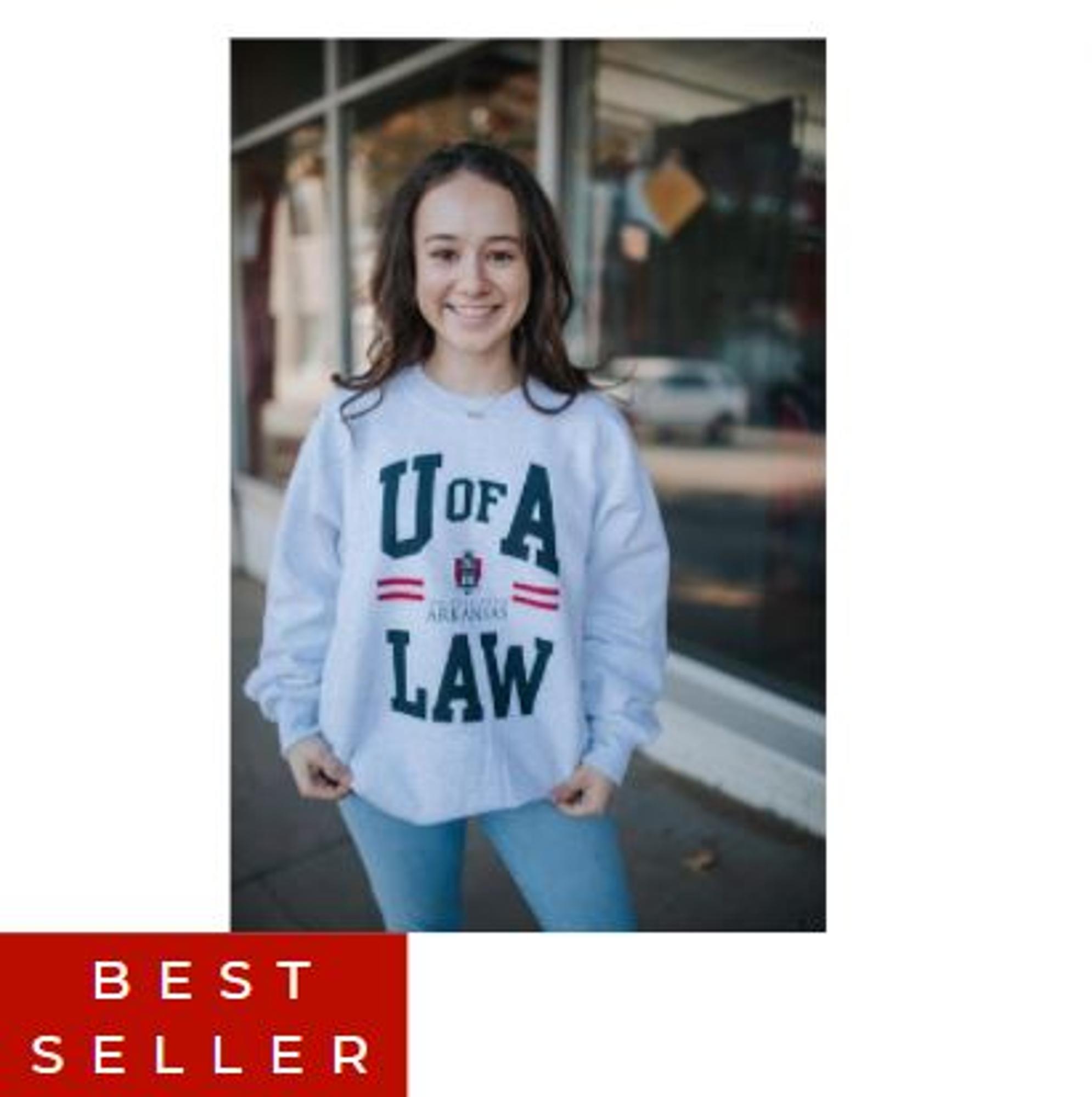 University of Arkansas Law School Crew Sweatshirt - Ash