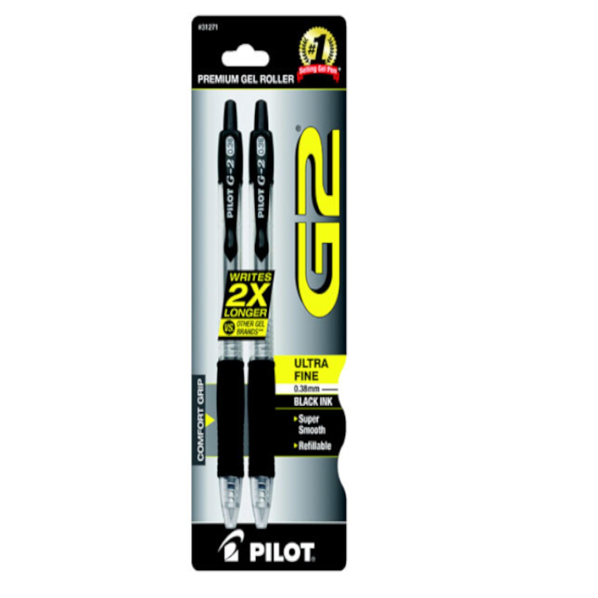 image of: PEN G2 GEL ULTRA FINE 2 PK BLACK