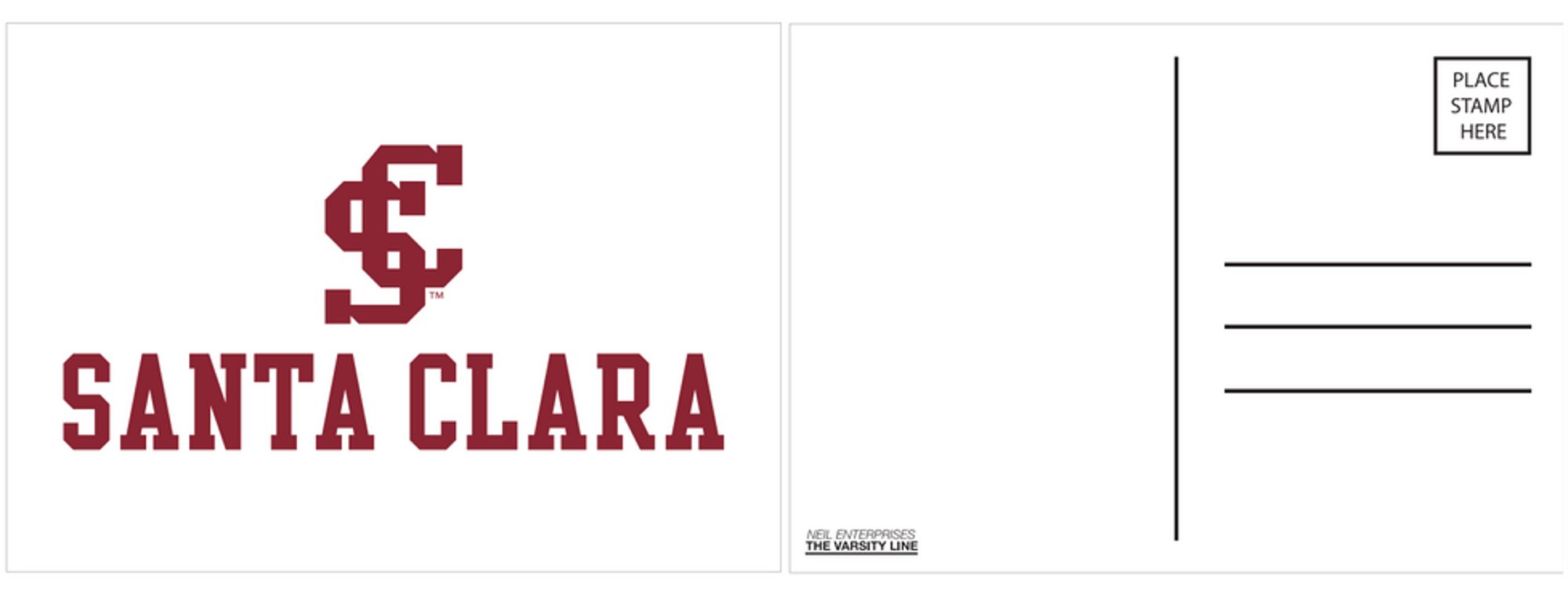 Product image 1 of 1 for Santa Clara Broncos Logo Post Card, White