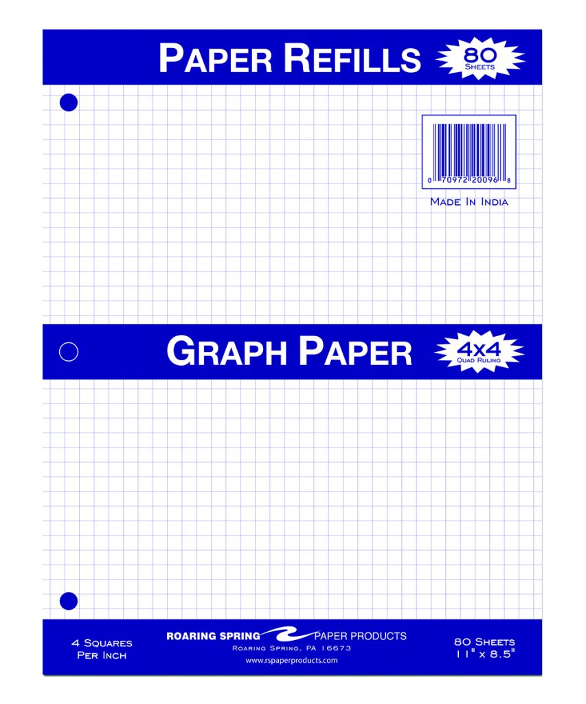 image of: Filler Paper 4x4 Quad Ruled