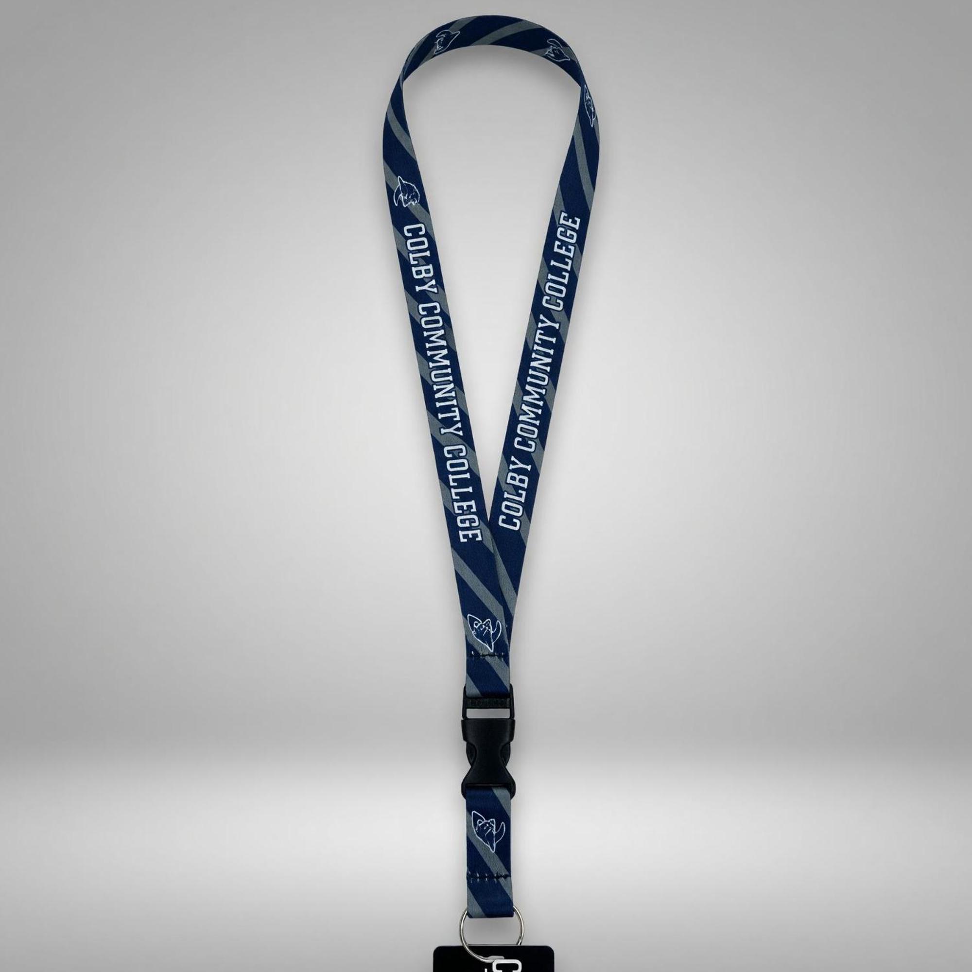 Product image 1 of 1 for Slim double sided diagonal stripe lanyard