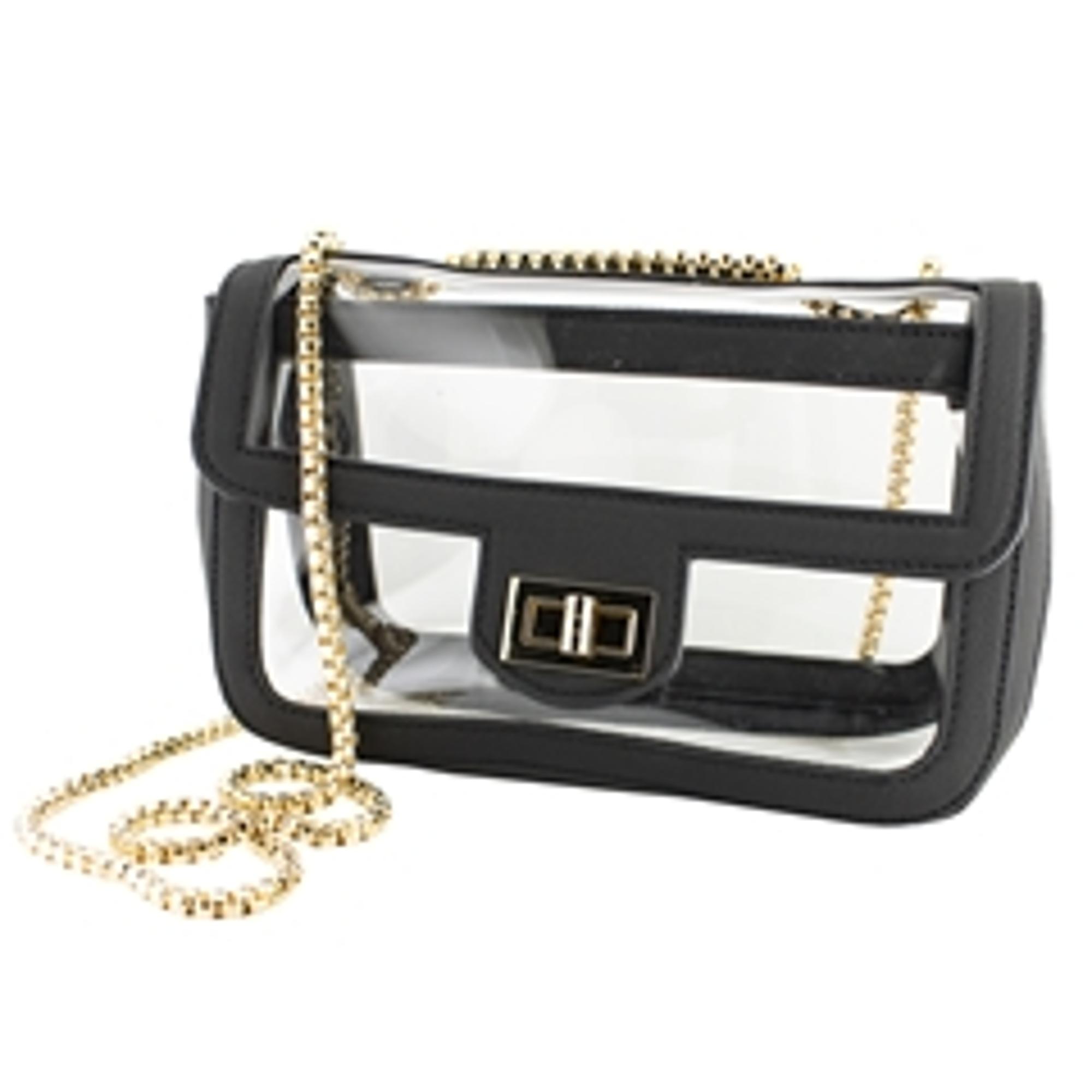 image of: Convertible Crossbody- Black Clear Bag