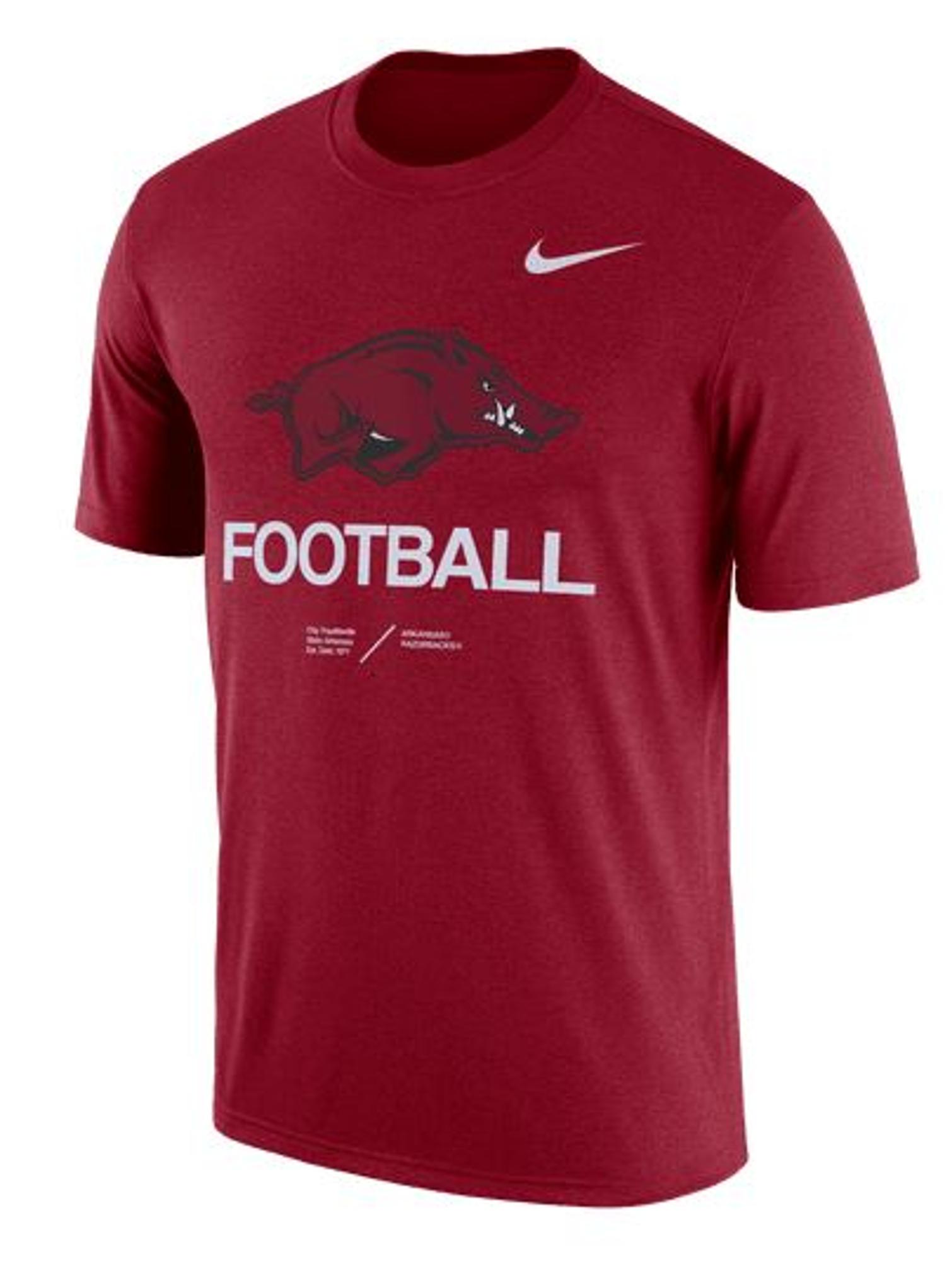 image of: Arkansas Razorbacks Nike Down Field Legend Short Sleeve Tee - Crimson