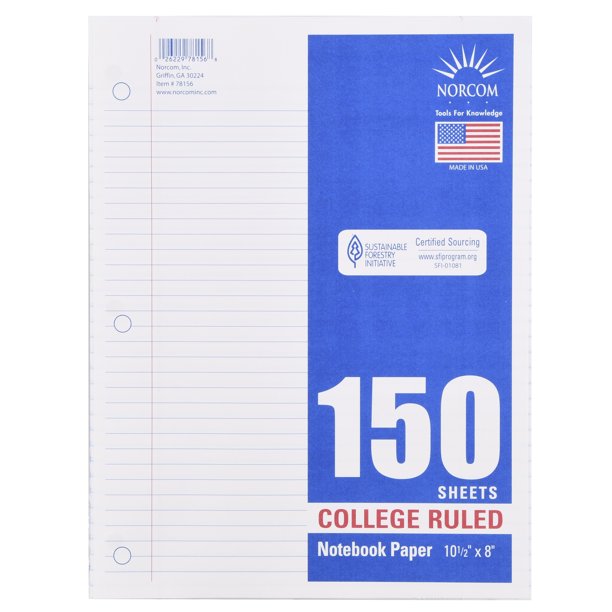 image of: Filler Paper College Ruled 150