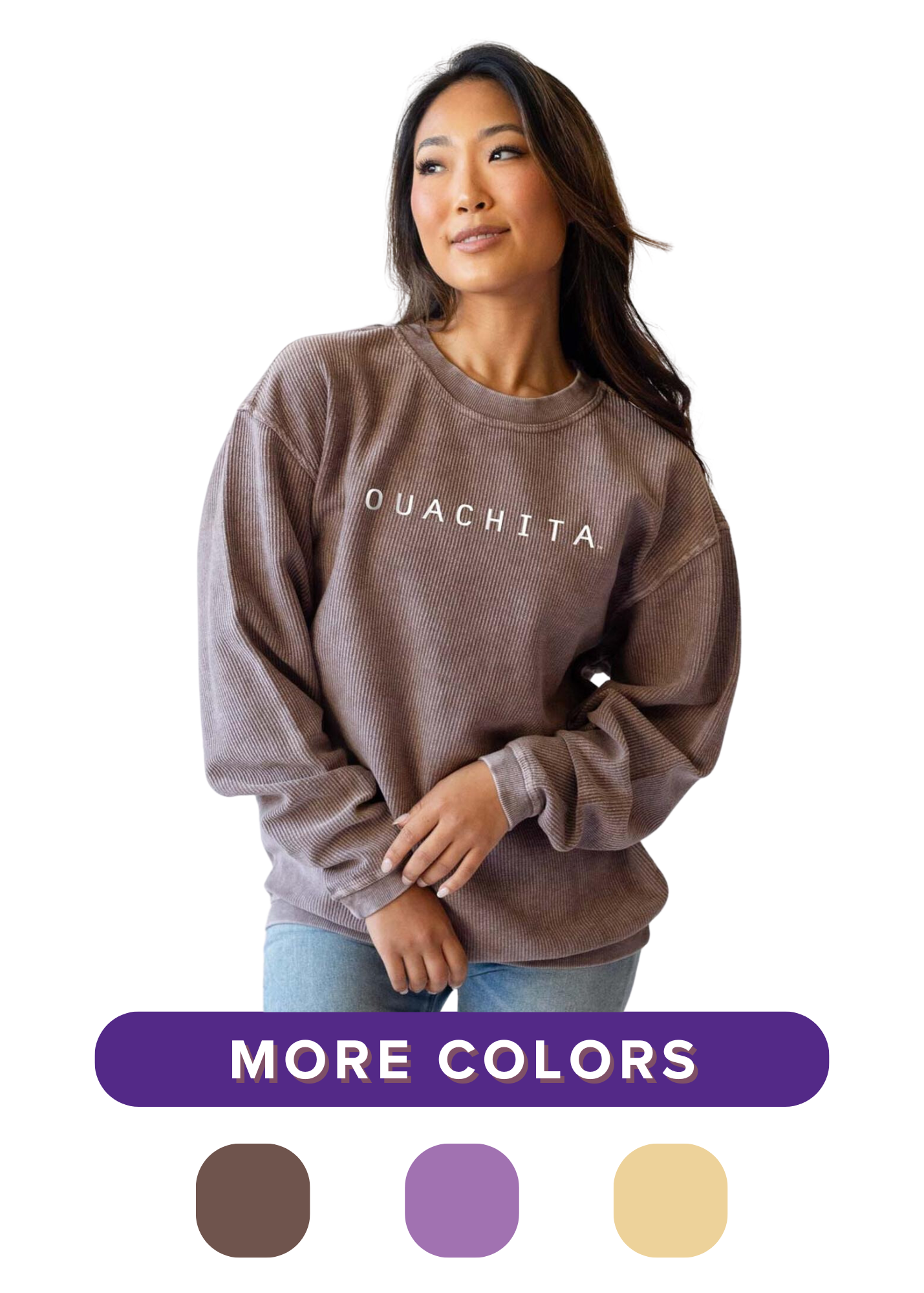 image of: *FINAL SALE* Ouachita Baptist University Women's Minimalist Corded Crew