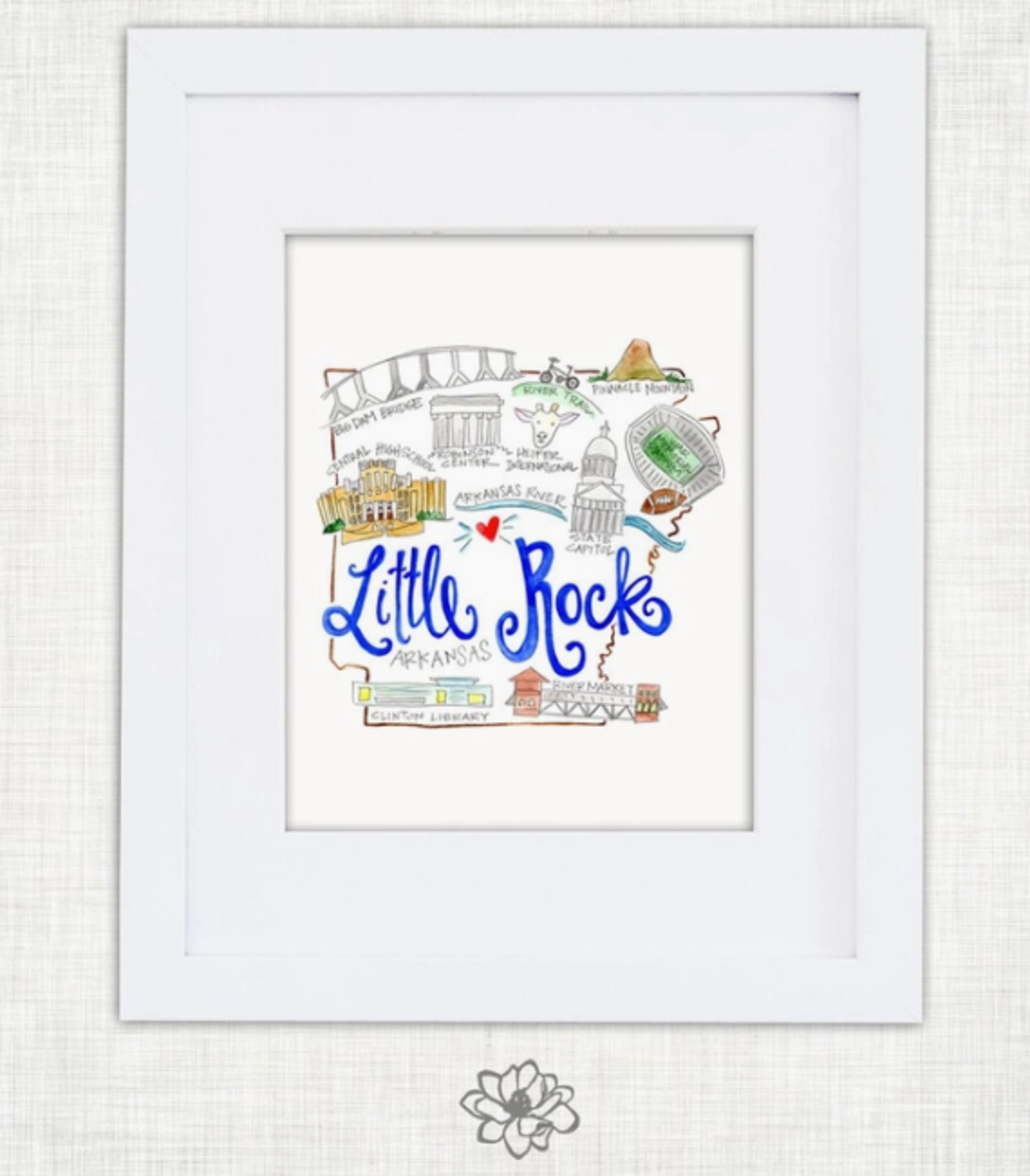 image of: Magnolia Creative Co. Little Rock Arkansas Art Print- Unframed