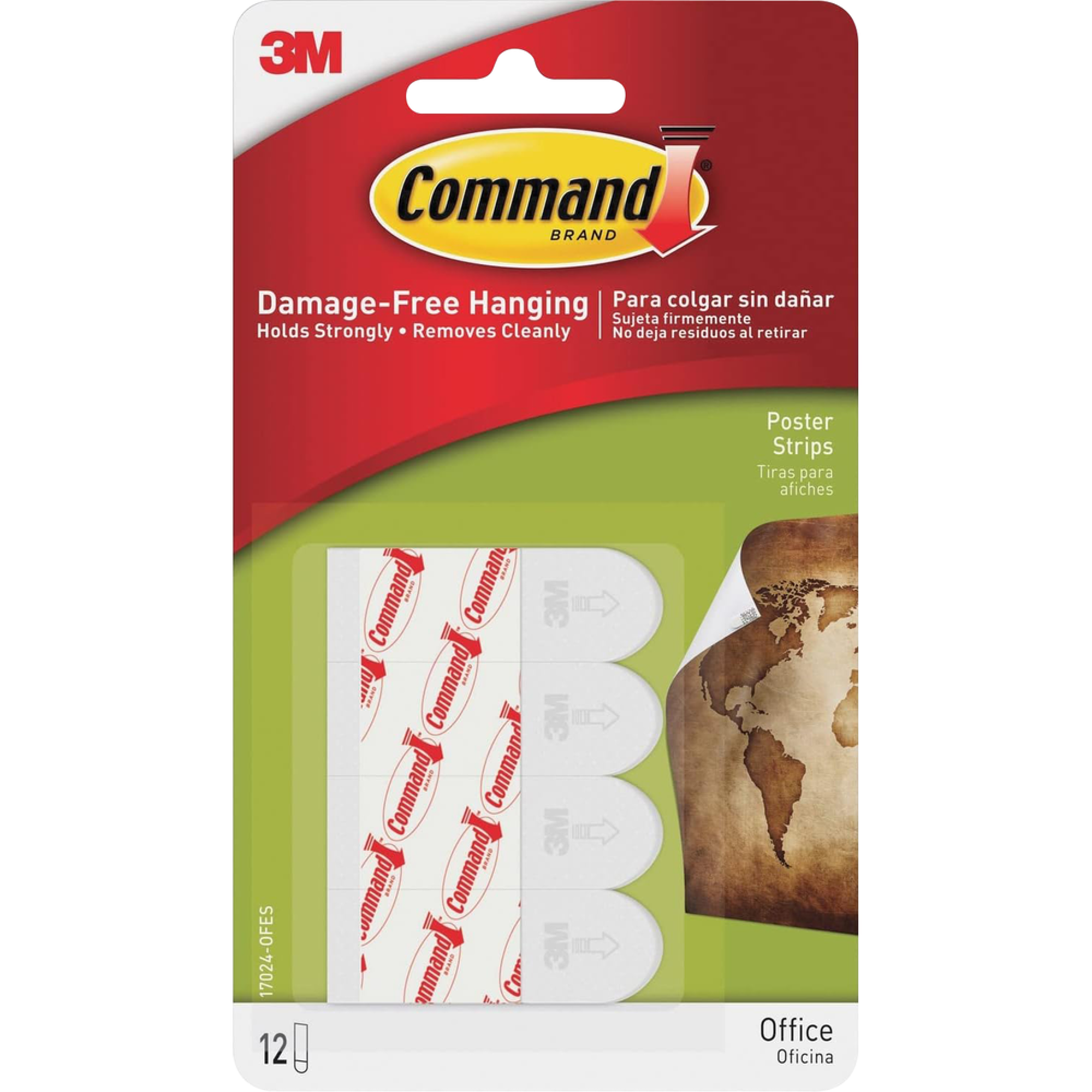 image of: Command Adhesive Poster Strips White Small 12Pk