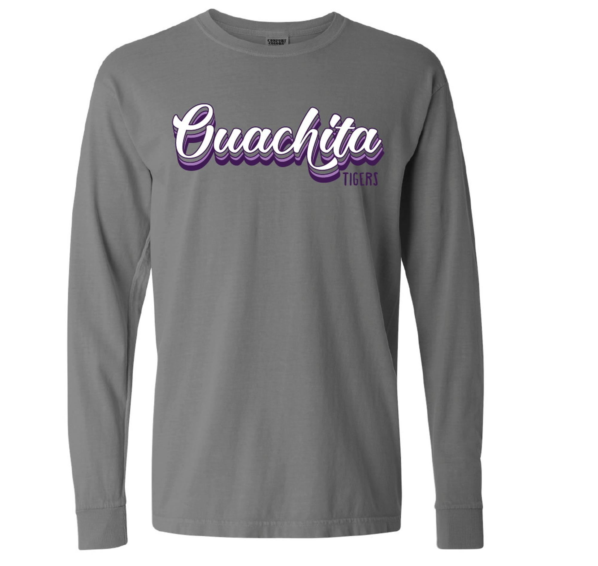 image of: Ouachita Tigers Script Long Sleeve Tee