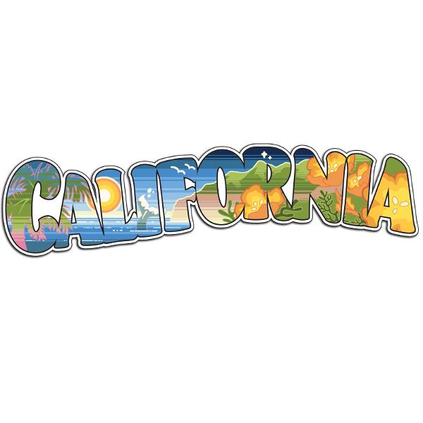 Retro California Vinyl Sticker 9"; $11.98