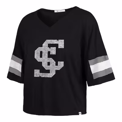 image of: Santa Clara University 47 Brand Women's Premier Scout Crop Short Sleeve Tee, Black