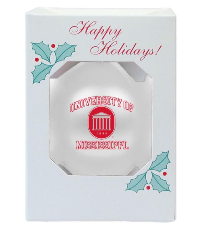 image of: University of Mississippi Shatterproof Lyceum Ornament White