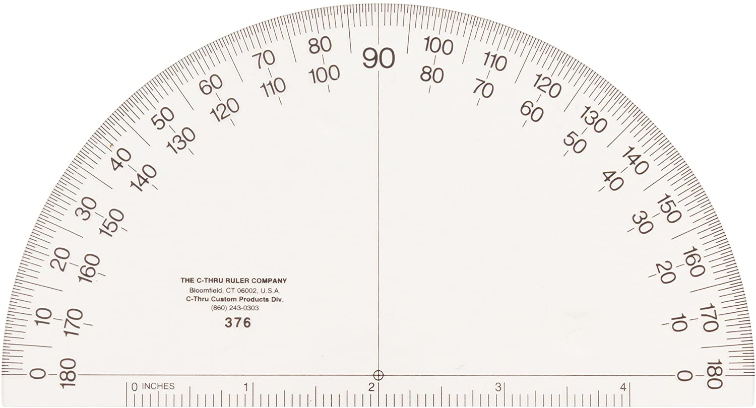image of: C-Thru Semi-Circle Protractor