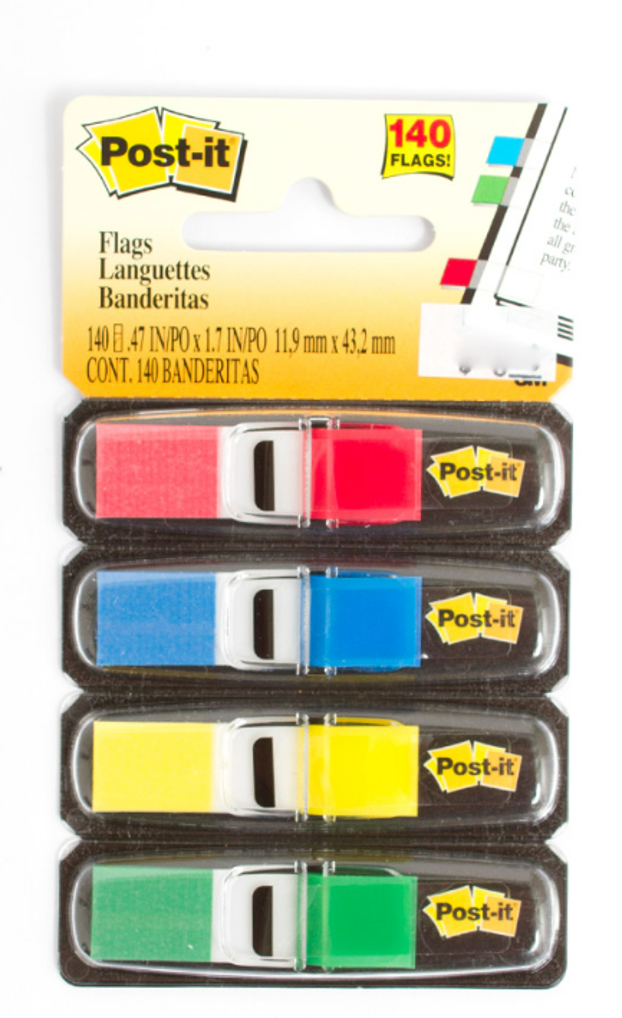 image of: Post-it Smaller Flags 4 Colors 140ct