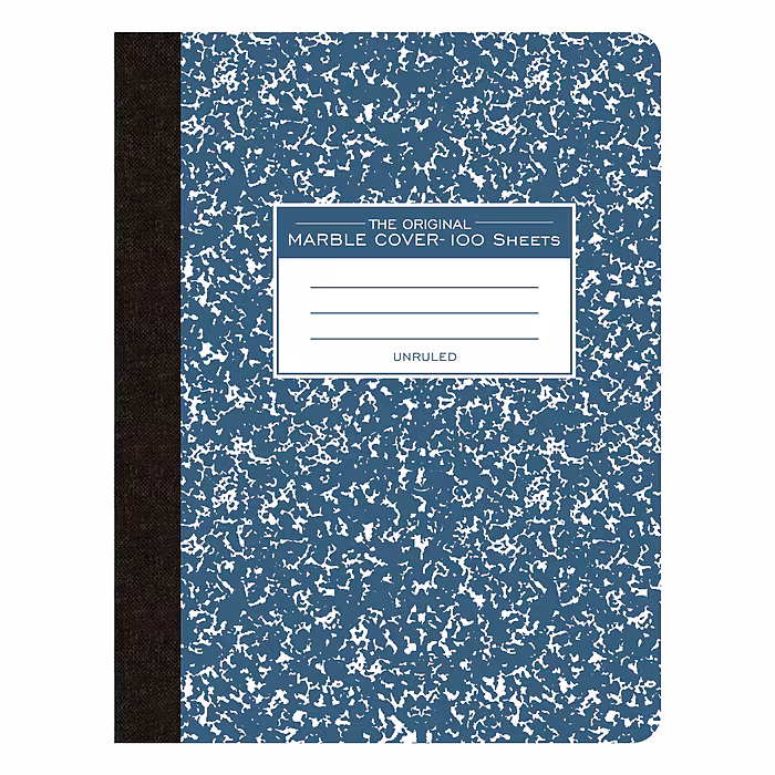 image of: Roaring Spring Marble Composition Unruled Notebook, 100 Sheets, Blue