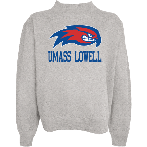 Ladies Grey Mock Neck Crew; $59.99