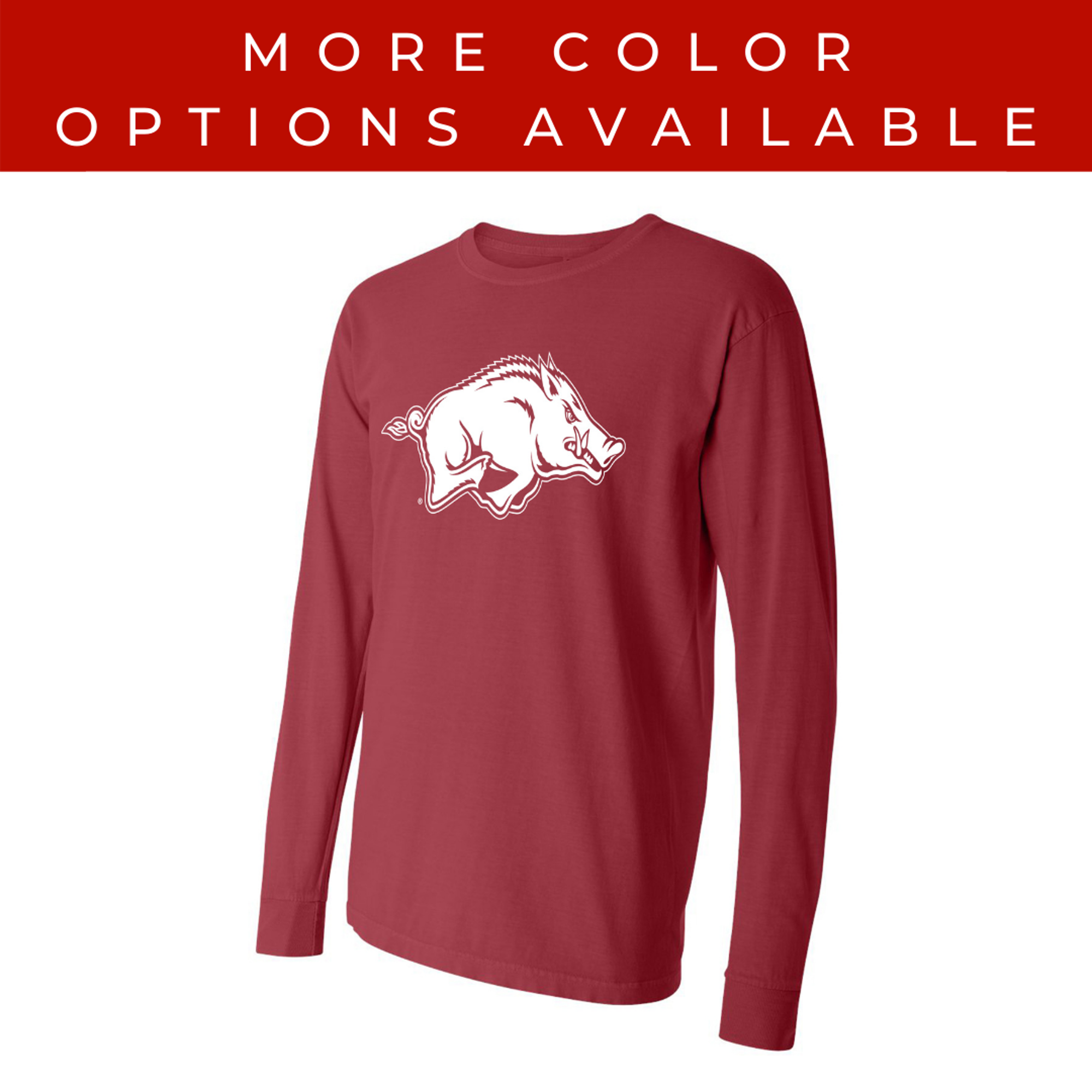image of: Arkansas Razorbacks Running Hog Comfort Color Long Sleeve Tee