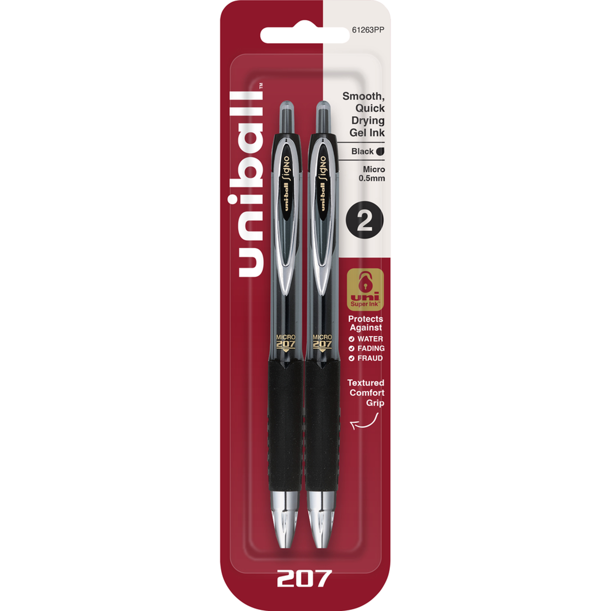 Product image 1 of 1 for uni-ball Signo 207 .5mm Ballpoint Pen, 2 Pack, Black