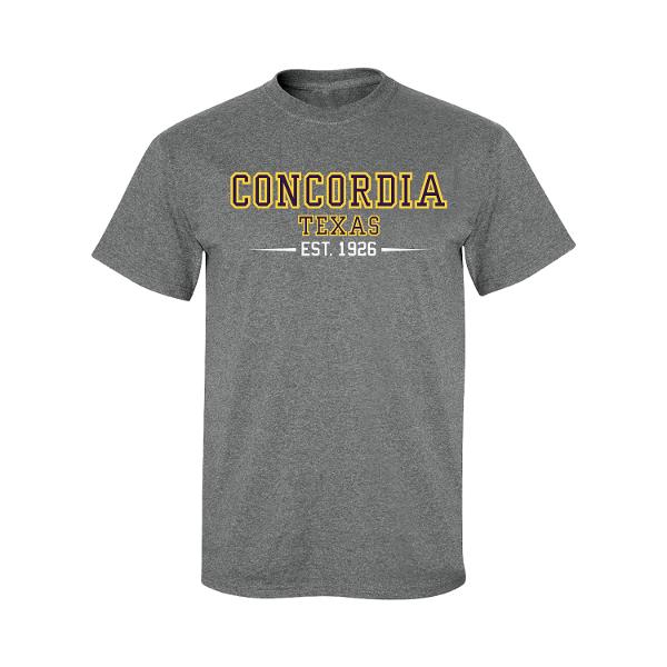Concordia Est. 1926 Tee  Graphite; $18.99