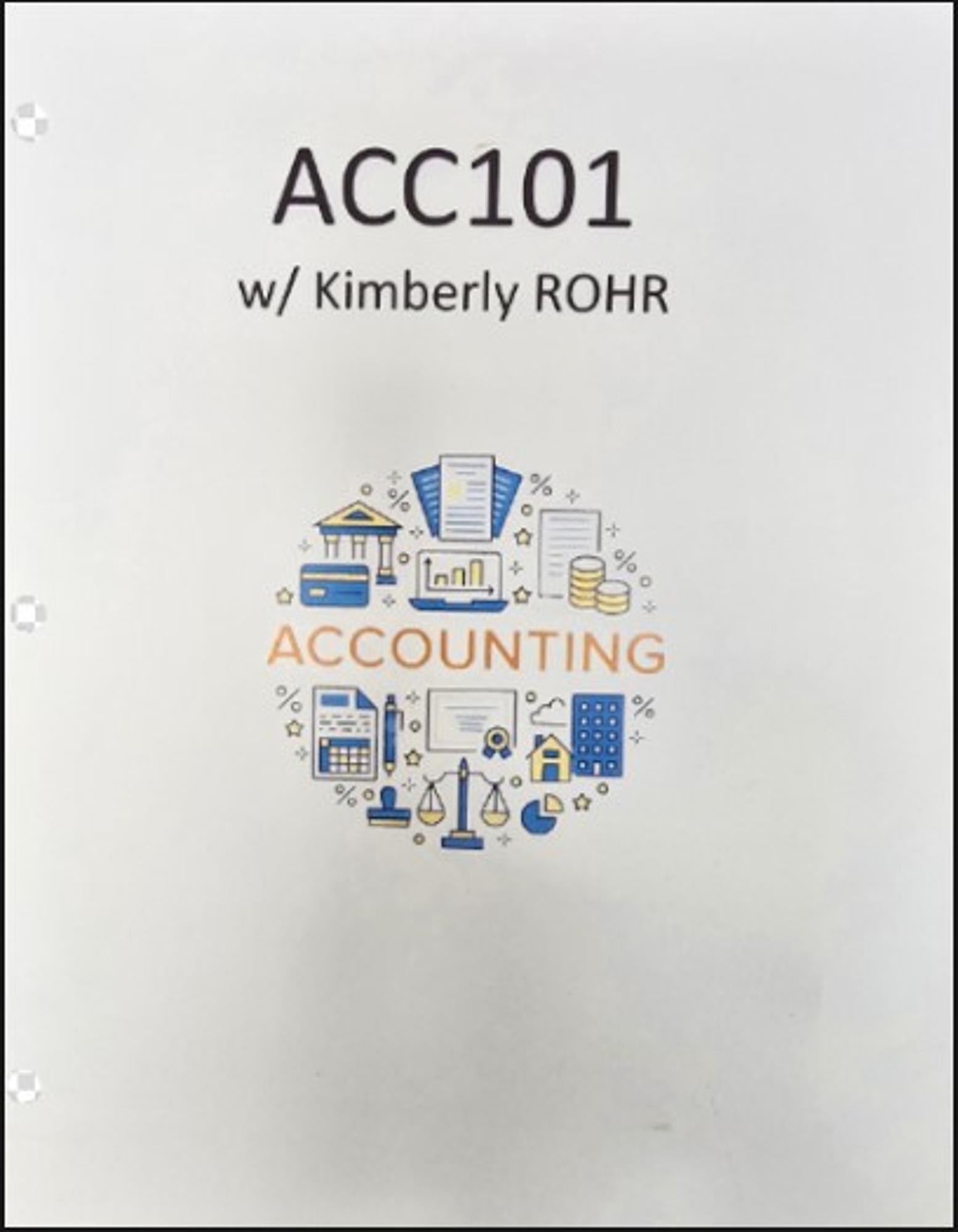 Cover image for ACC 101 Coursepack  - Kimberly Rohr