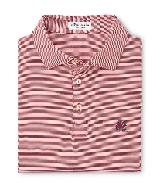Arkansas Razorbacks Peter Millar Vault Jubilee Stripe Stretch Jersey Vault Hog Thru A; $150.00