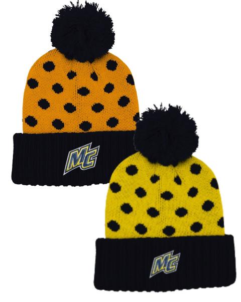 Navy & Yellow Dot PomPom Beanie; $26.99