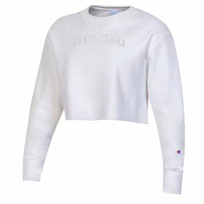 image of: Santa Clara University Champion Women's Reverse Weave Crop Crew, White
