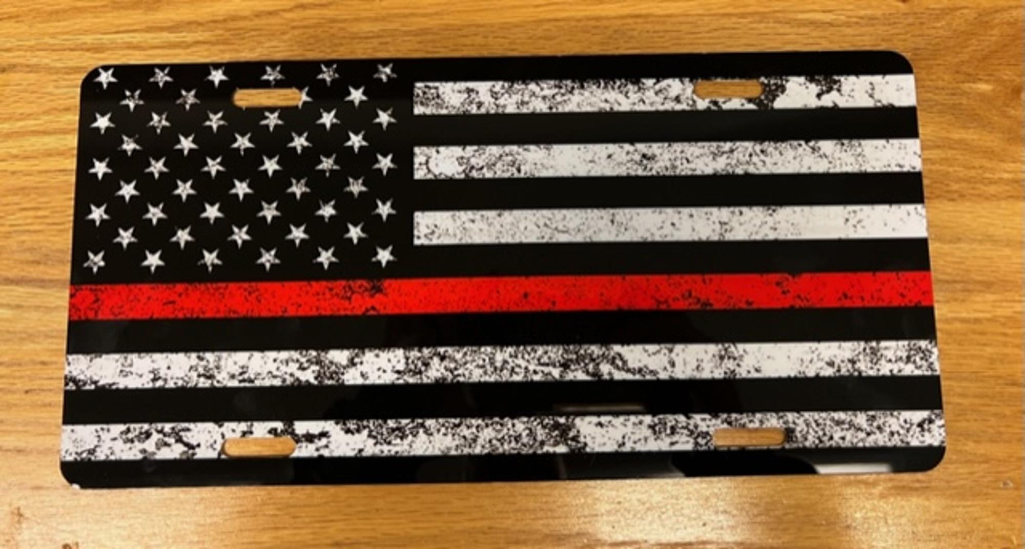 image of: Firefighter Aluminum License Plate