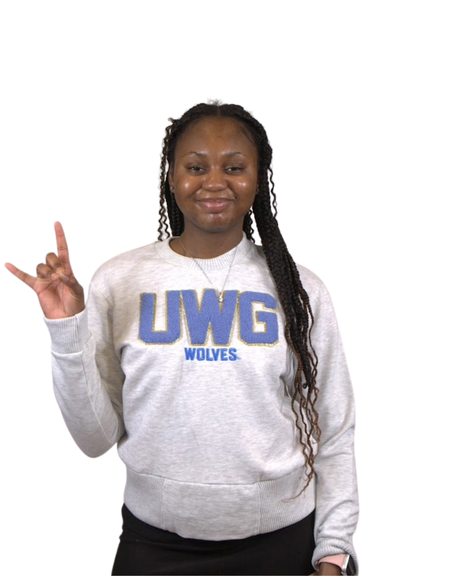 Product image 2 of 4 for UWG WOLVES TEXT CHENILLE ROMI EXTENDED RIB CREW