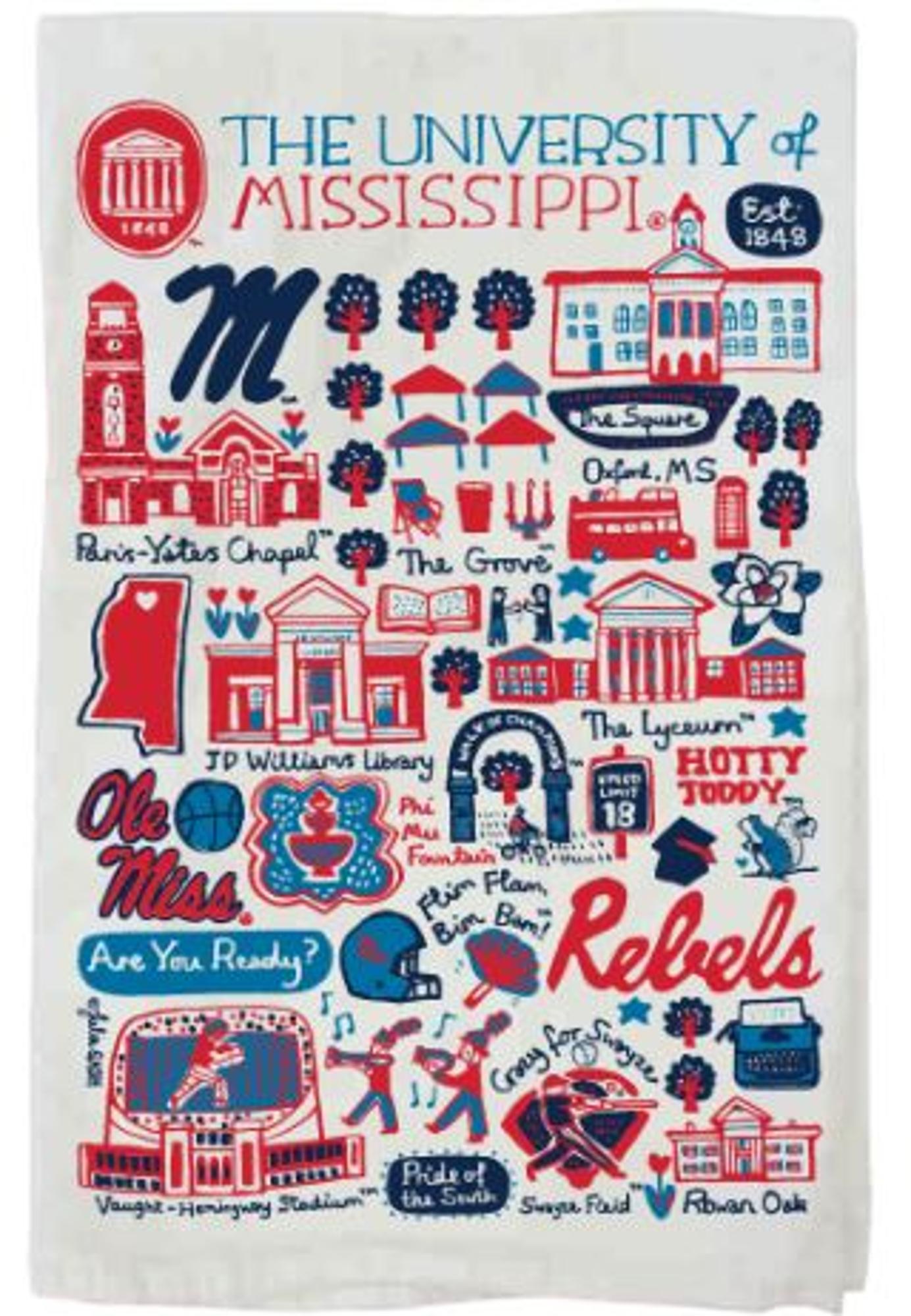 image of: Julia Gash University of Mississippi Organic Cotton Tea Towel