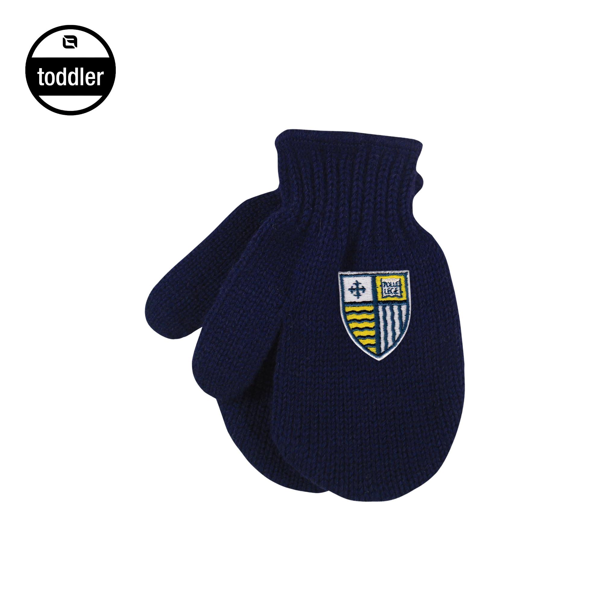Youth Navy Shield Eskimo Knit Mittens