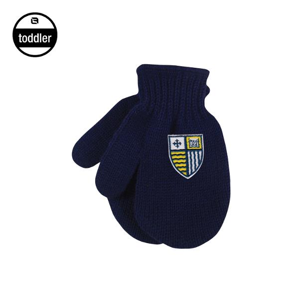 Youth Navy Shield Eskimo Knit Mittens; $22.99