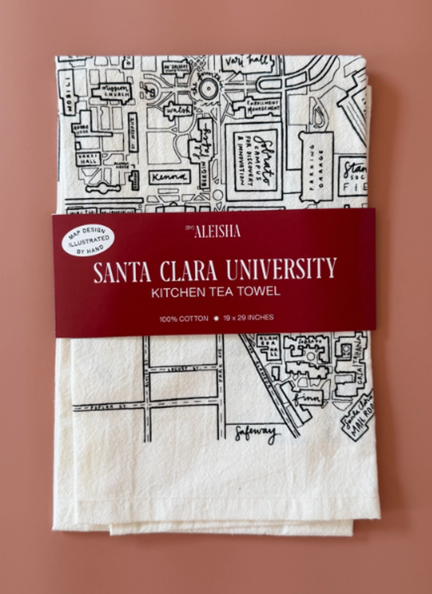 Product image 1 of 2 for Santa Clara University Map Tea Towel