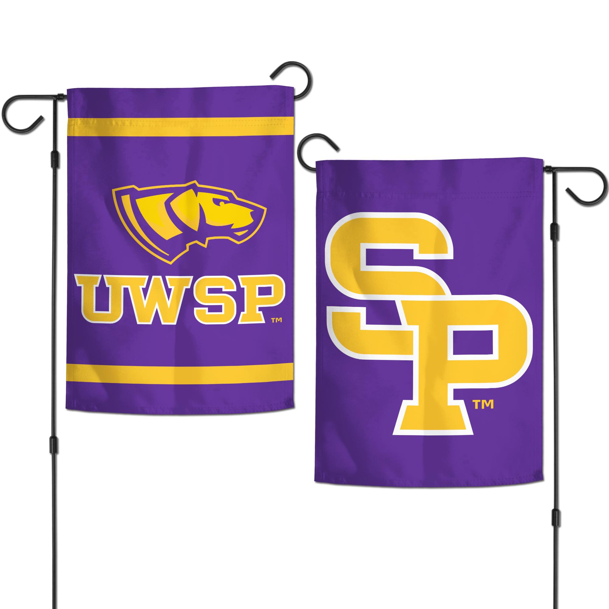 Product image 1 of 1 for UWSP with Mascot & SP 12x18 2-Sided Garden Flag