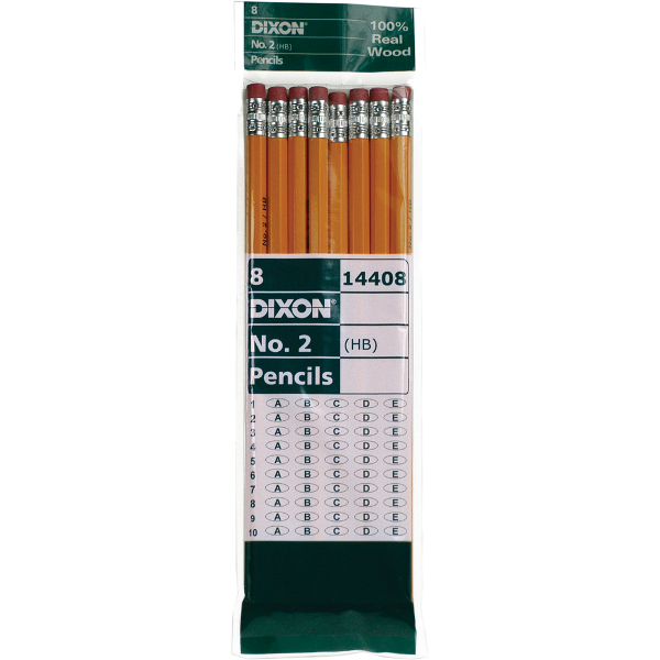 Dixon Economy Woodcase Pencil - Yellow #2 8Pk BP; $3.19