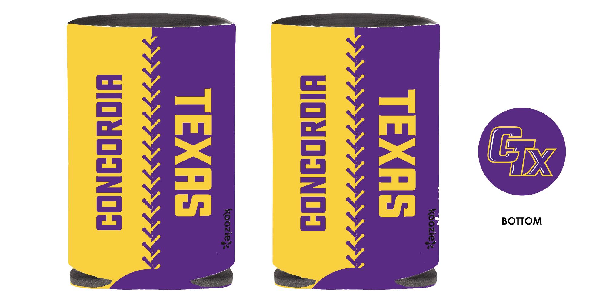 image of: Koozie Can Cooler Purple and Gold Split