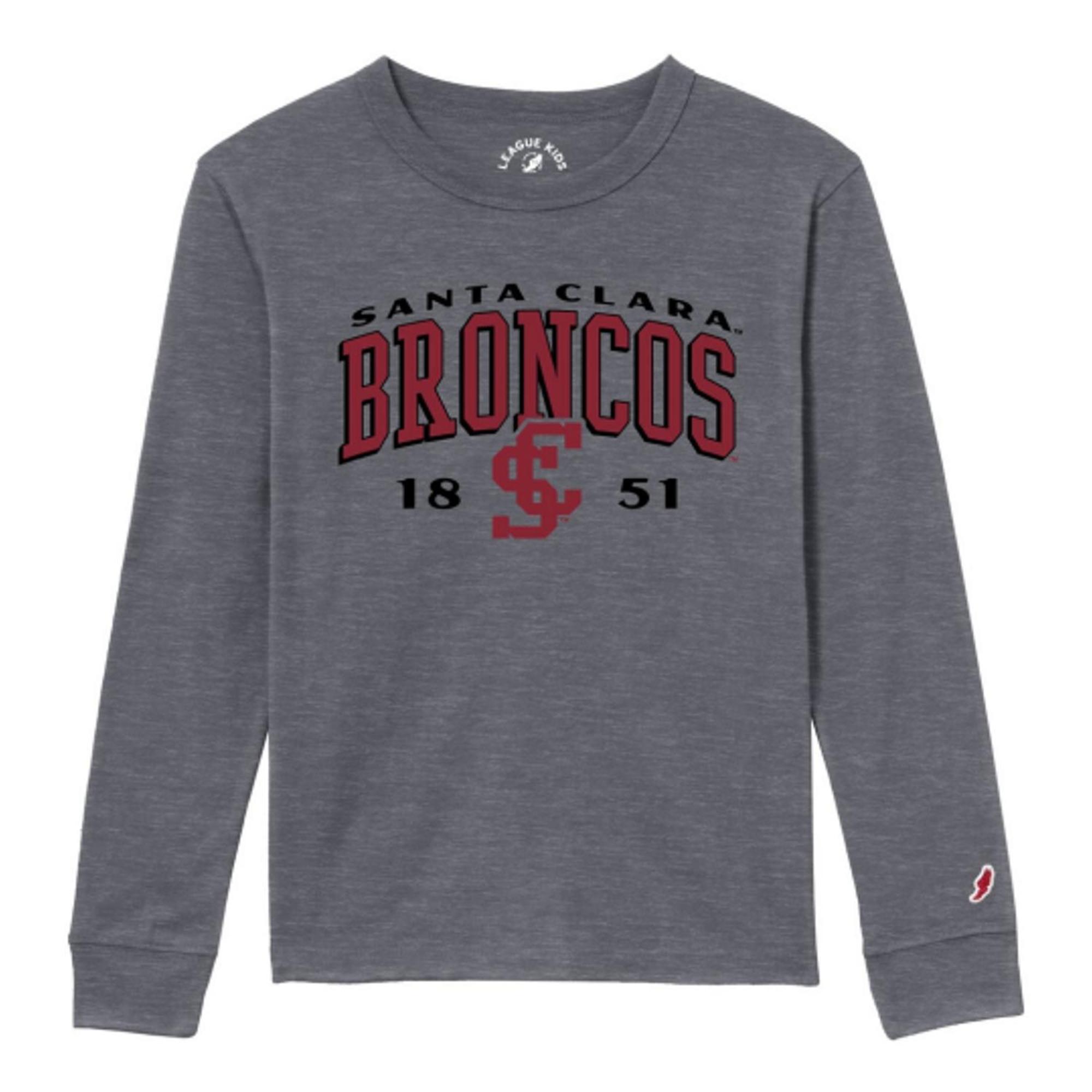 Product image 1 of 1 for Santa Clara Broncos Youth Victory Falls Long Sleeve Tee, SC 1851 Logo, Fall Heather