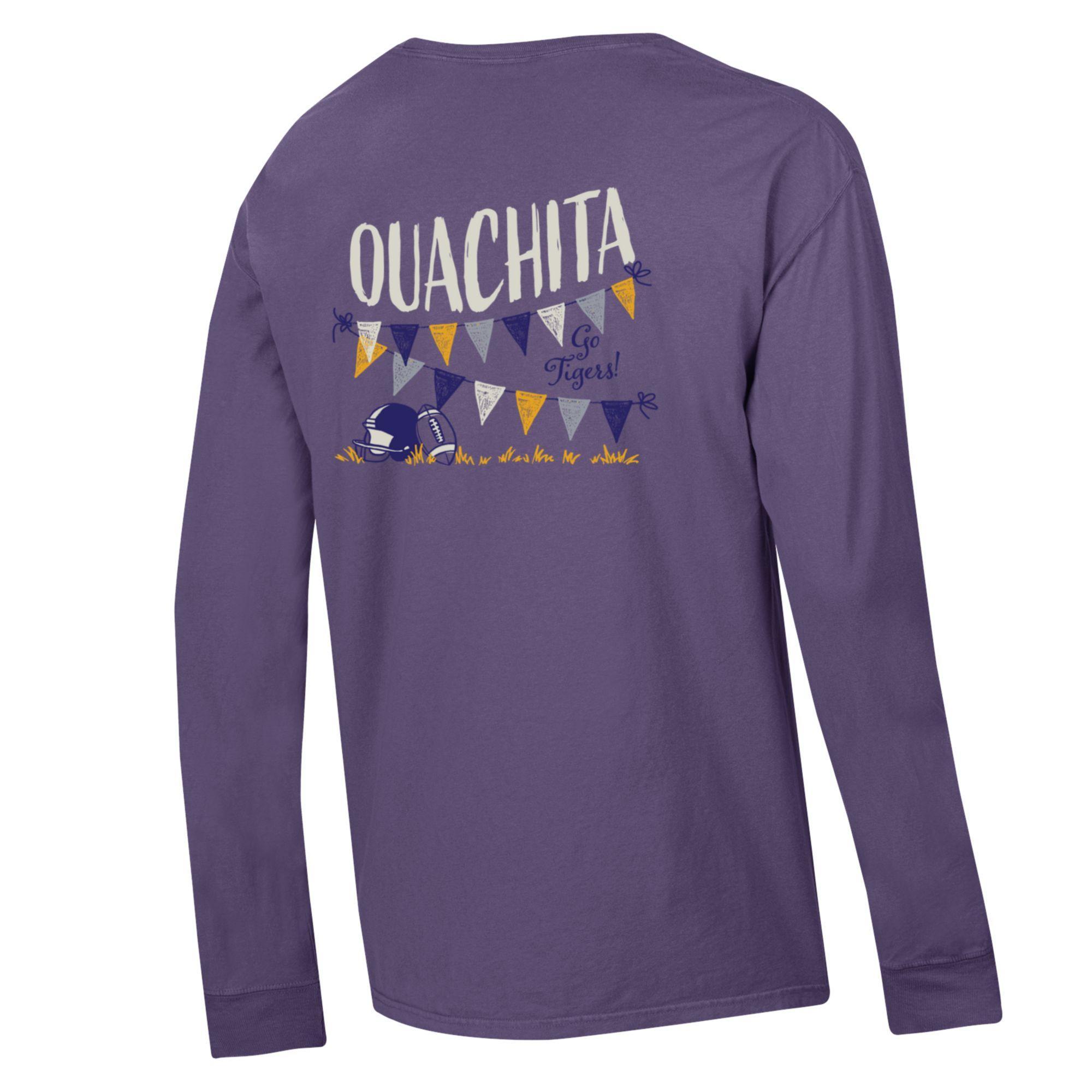 image of: Ouachita Football Pennants Comfort Wash Long Sleeve Tee