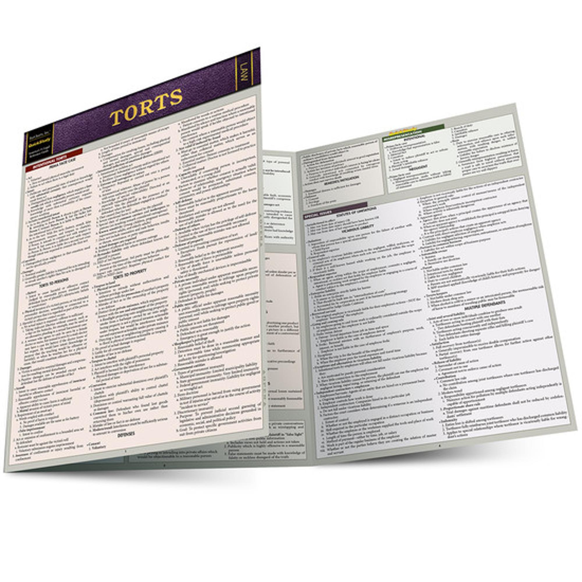 Cover image for TORTS LAMINATED STUDY GUIDE