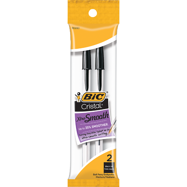 BIC Cristal Xtra Smooth Stic Ballpoint Pen - Black 1.0mm 2Pk BP; $1.99