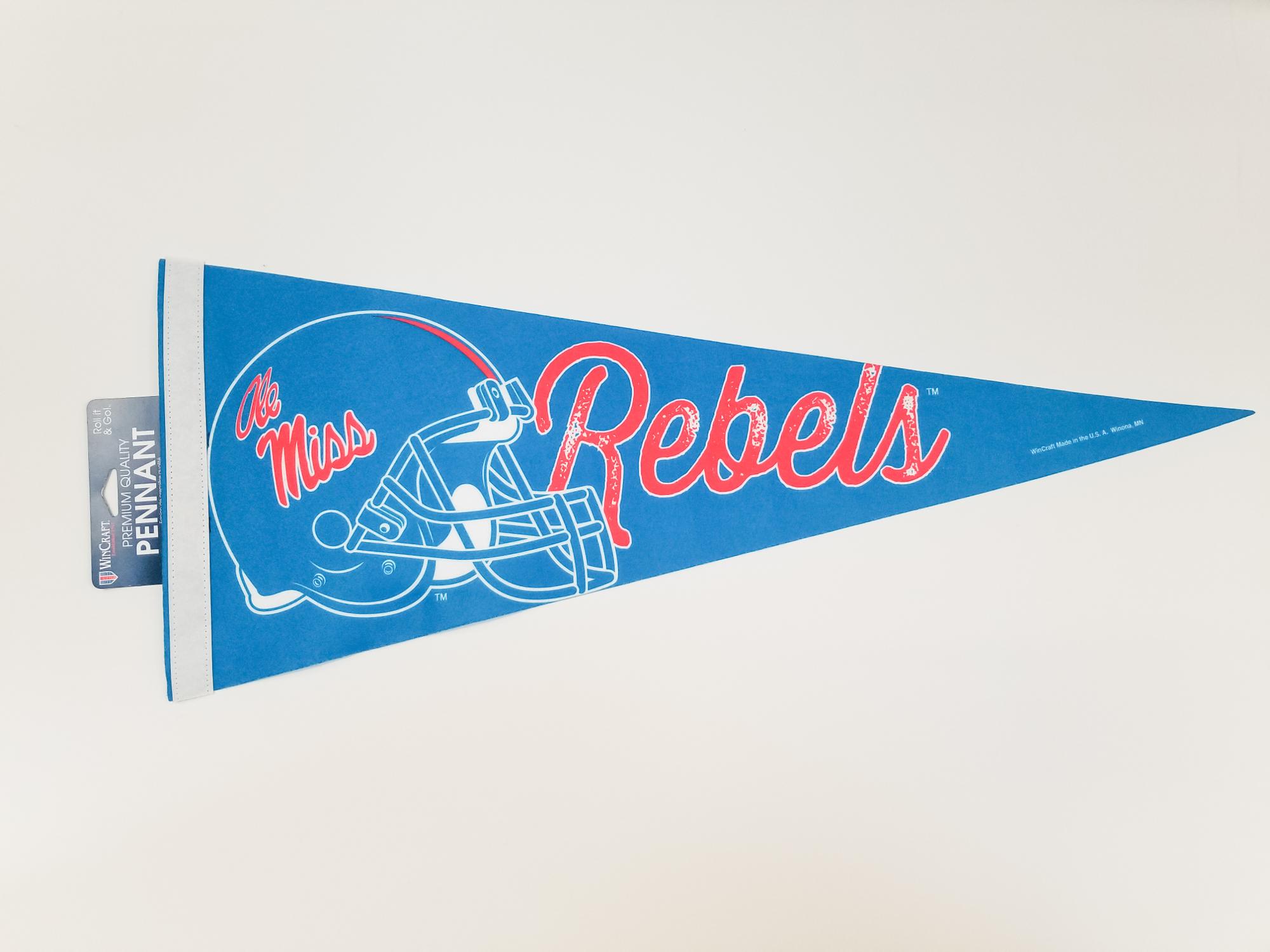 image of: Ole Miss Retro Sport Blue Helmet Premium Pennant