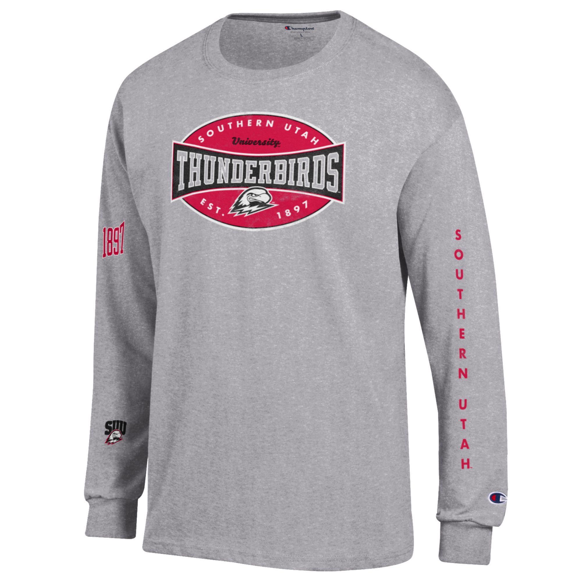 image of: CHAMPION L/S TEE GRAY SOU THUNDERBIRDS 1897