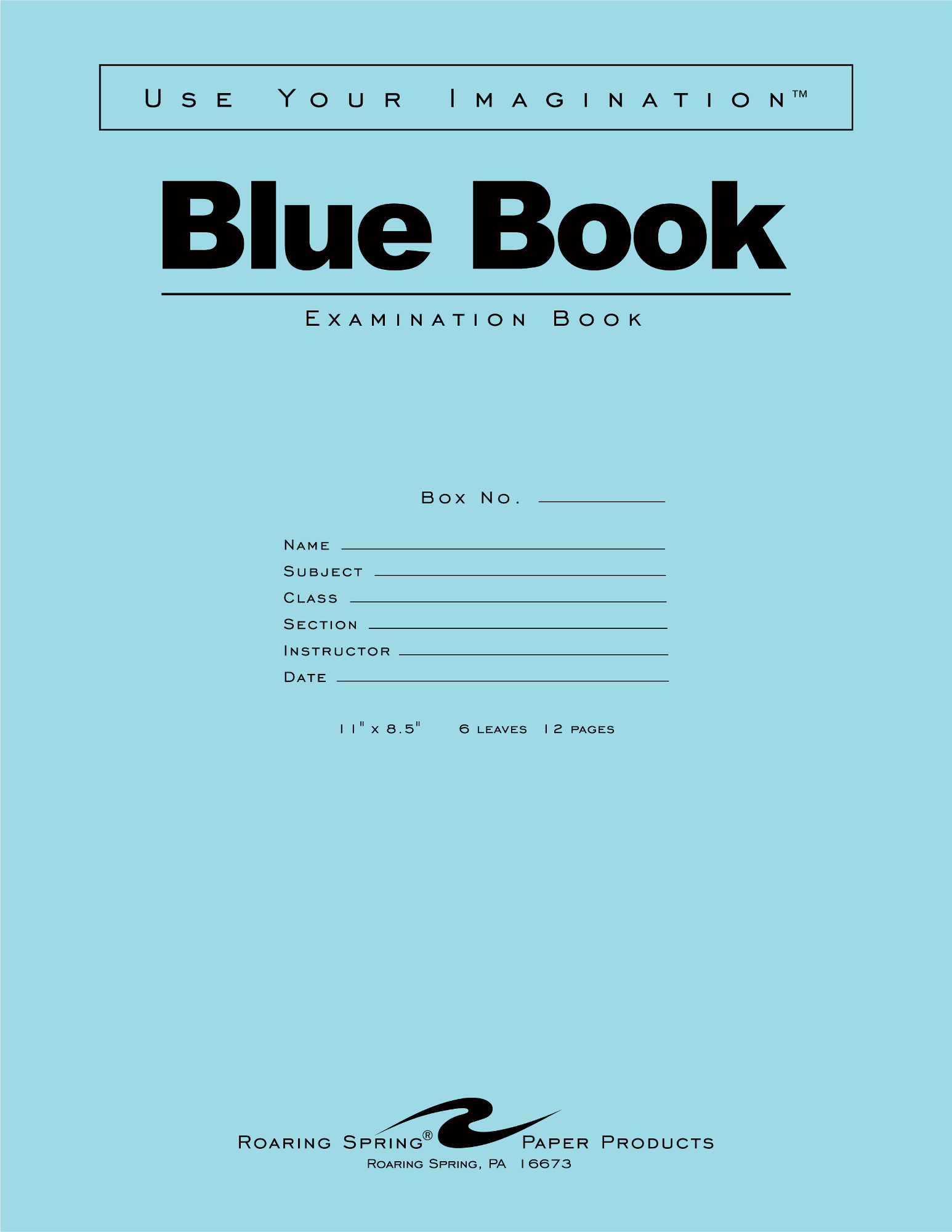 Product image 1 of 1 for BLUE BOOK 11x8 1/2 6 Sheets