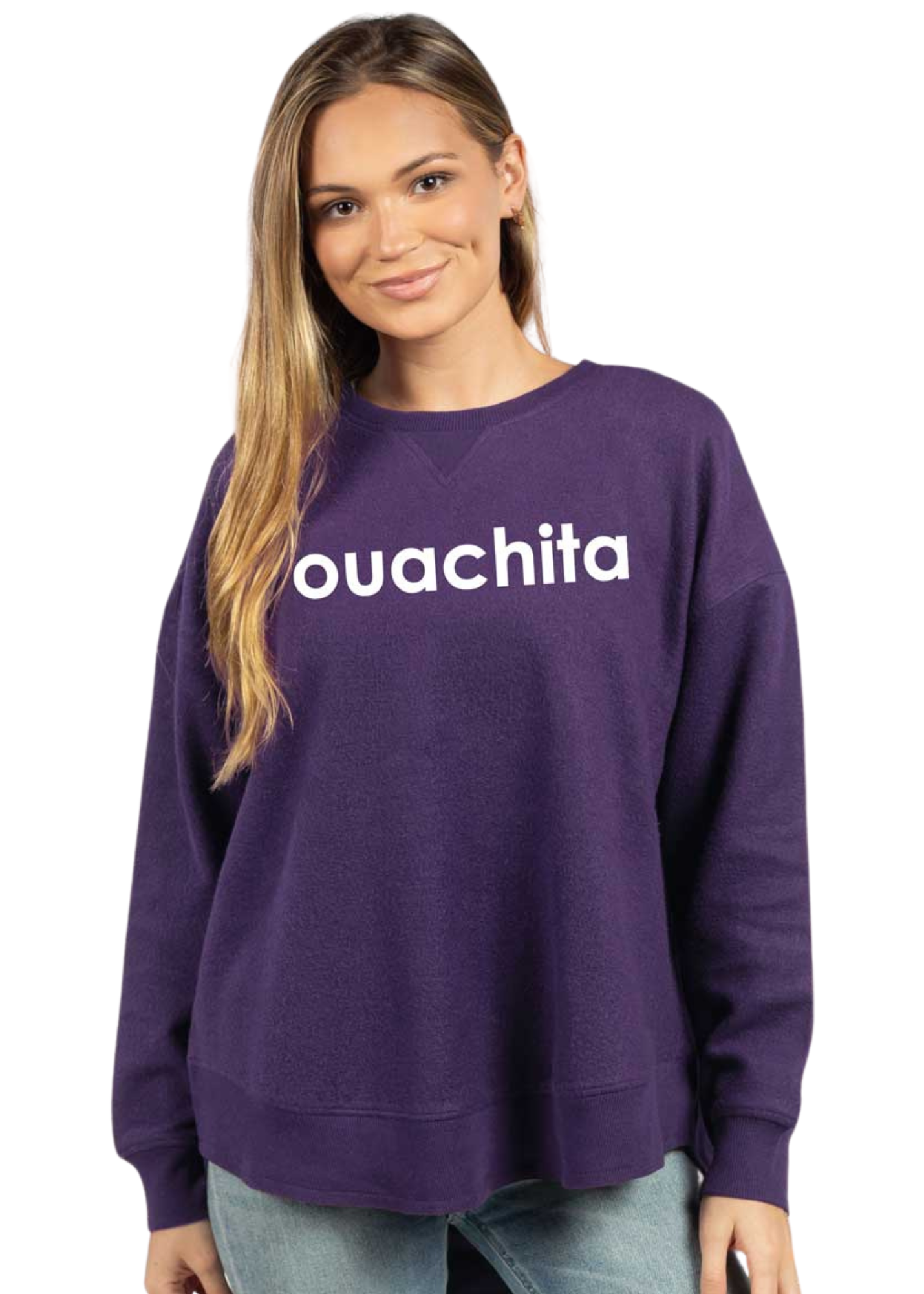 image of: Ouachita Baptist Women's Sideline Crew Sweatshirt, Purple