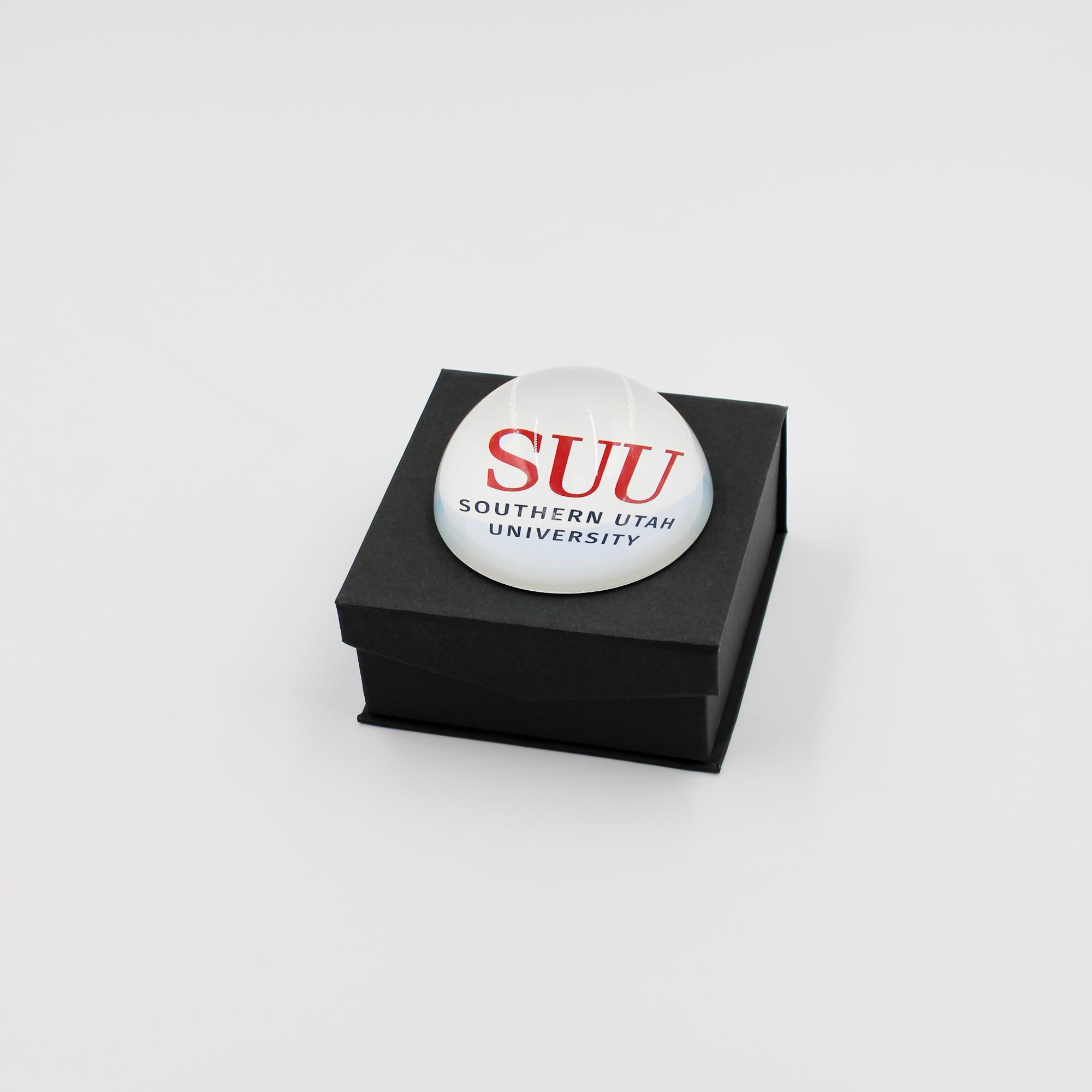 image of: Crystal Paper Weight SUU Round Dome