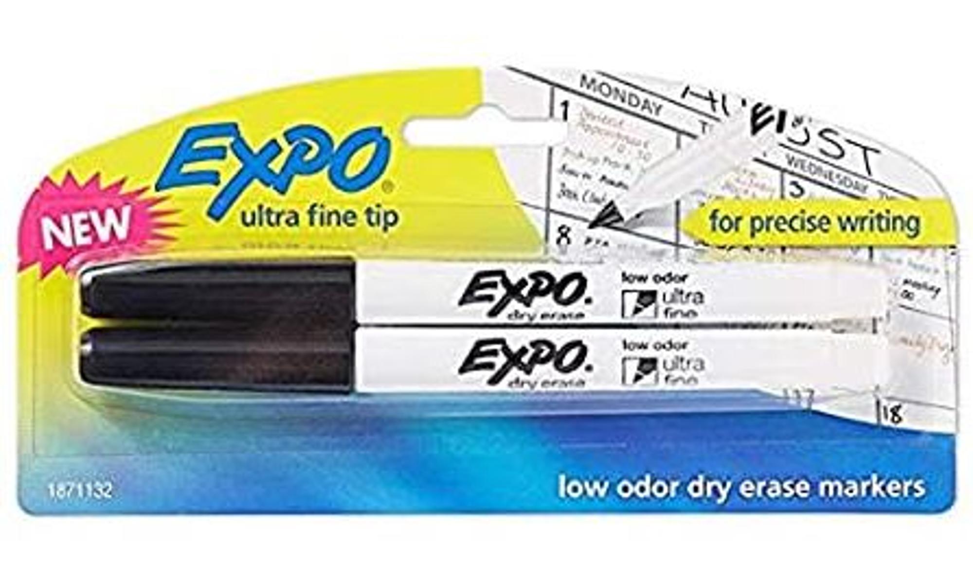 image of: Expo Dry Erase Markers Black 2pk Ultra Fine