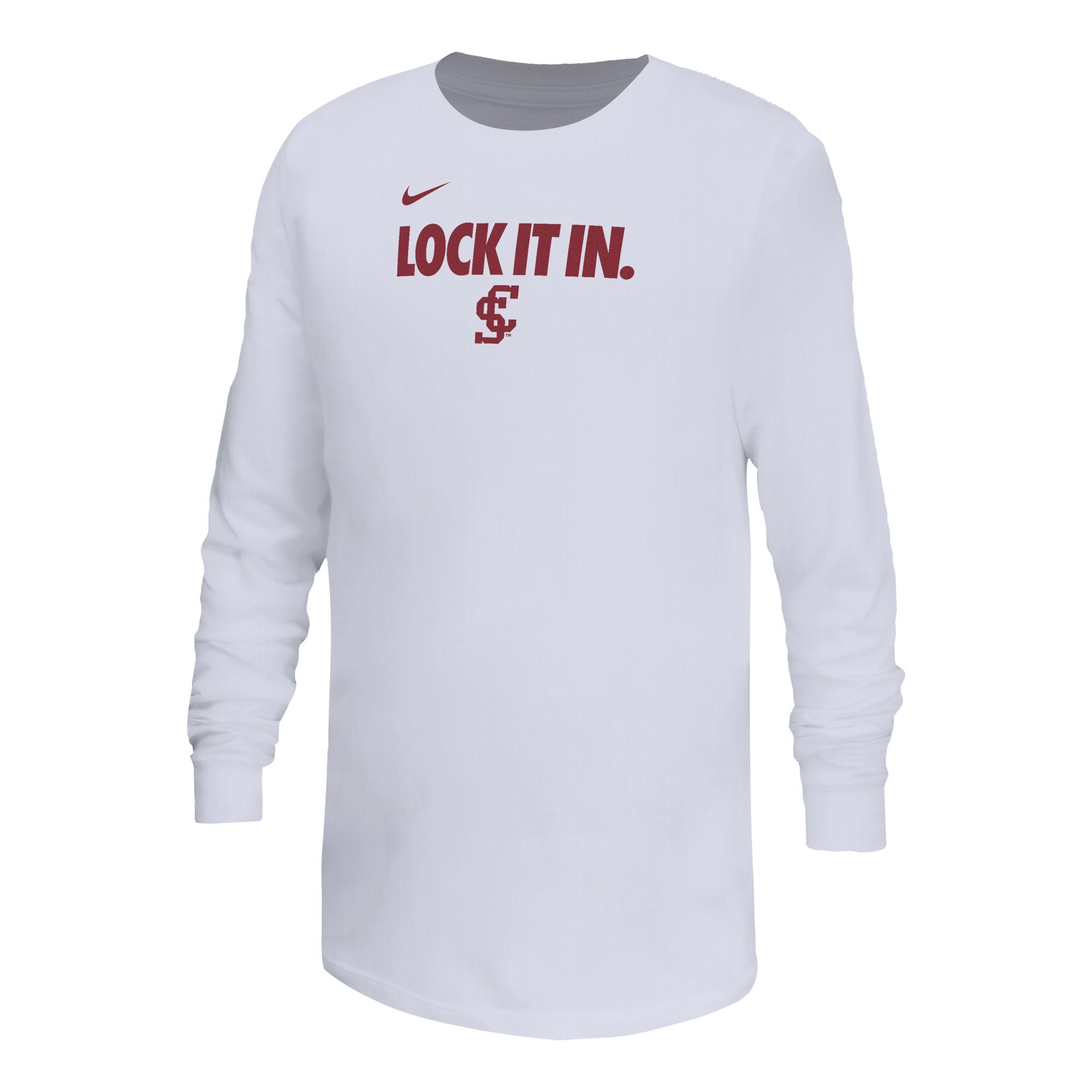 image of: Santa Clara Broncos Nike Youth LOCK IT IN Long Sleeve Tee, White