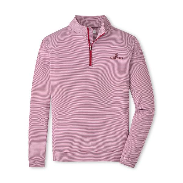 Santa Clara Broncos Peter Millar Perth Mini Stripe 1/4 Zip, Maroon; $179.99